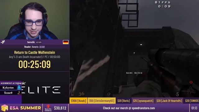 ESA Summer 2021 - Return to Castle Wolfenstein от heros5k за 49:36 (официальный русcкий рестрим)