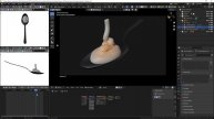 Honey Spoon Simulation Animation Mesh Sequence ABC Blender Project