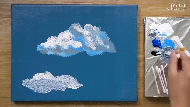 Как нарисовать облака с помощью Ватмана и Акрила