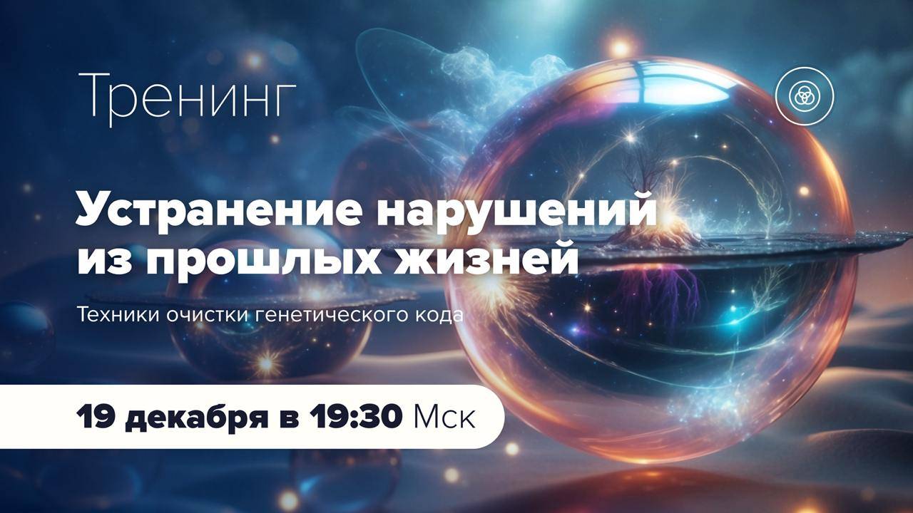 Анонс тренинга "Устранение нарушений из прошлых жизней"