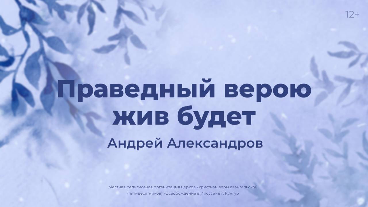 Андрей Александров: Праведный верою жив будет (11 декабря 2024)