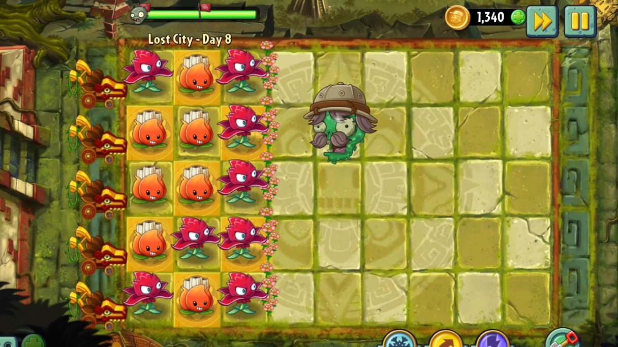 День 8 Затерянный город (Lost City) Plants vs Zombies 2