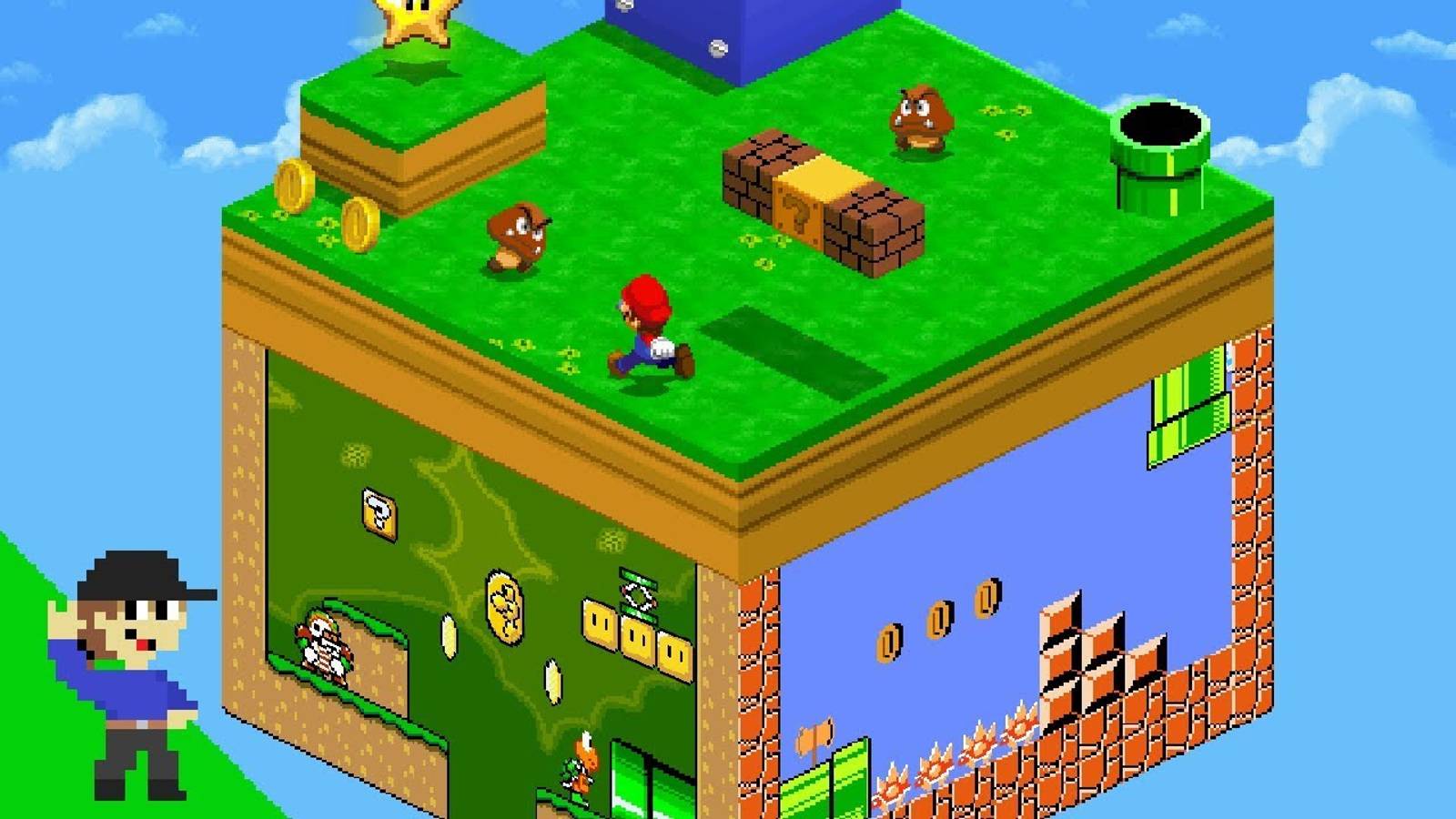 Повышение уровня: Super Mario Bros выживание в мире куба