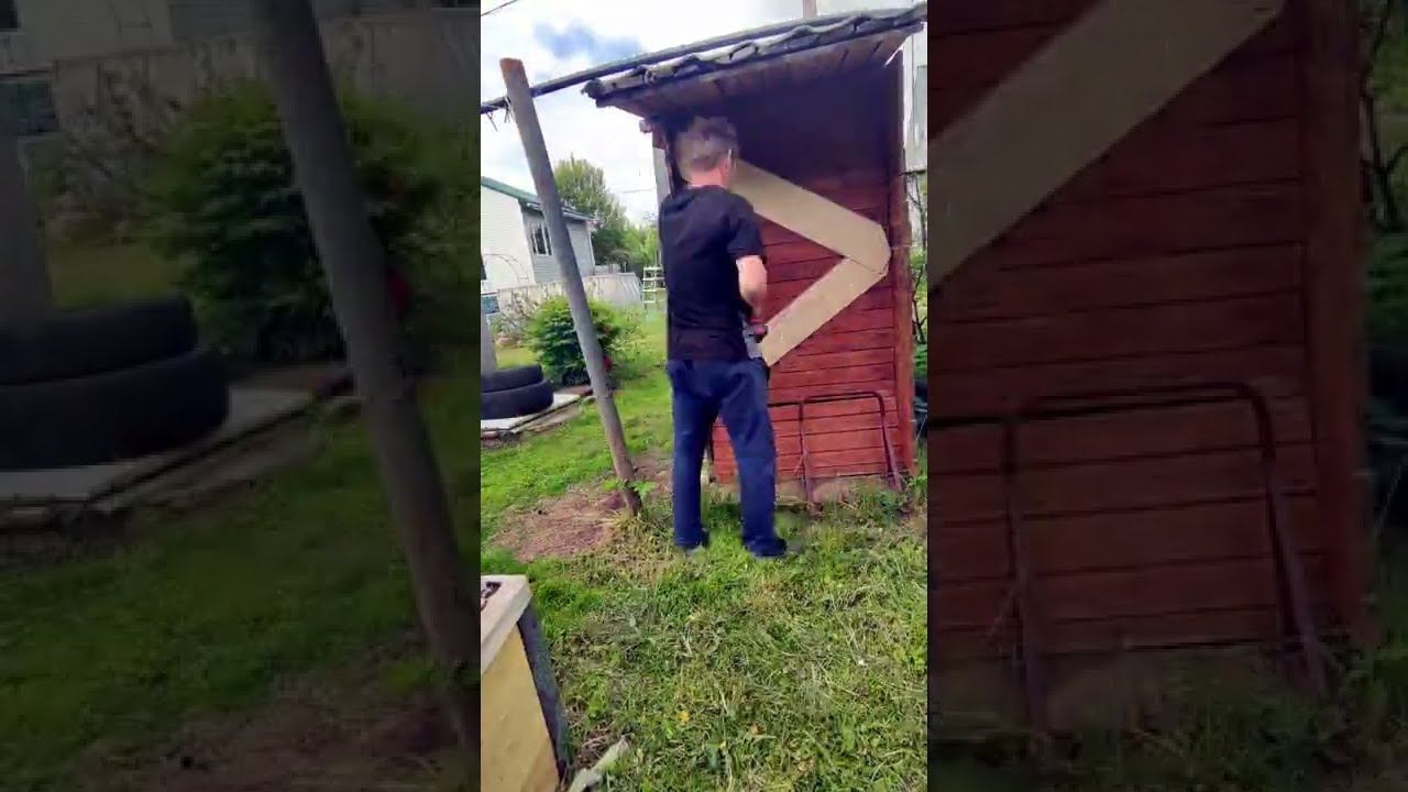Показываю преображение старого дачного туалета)