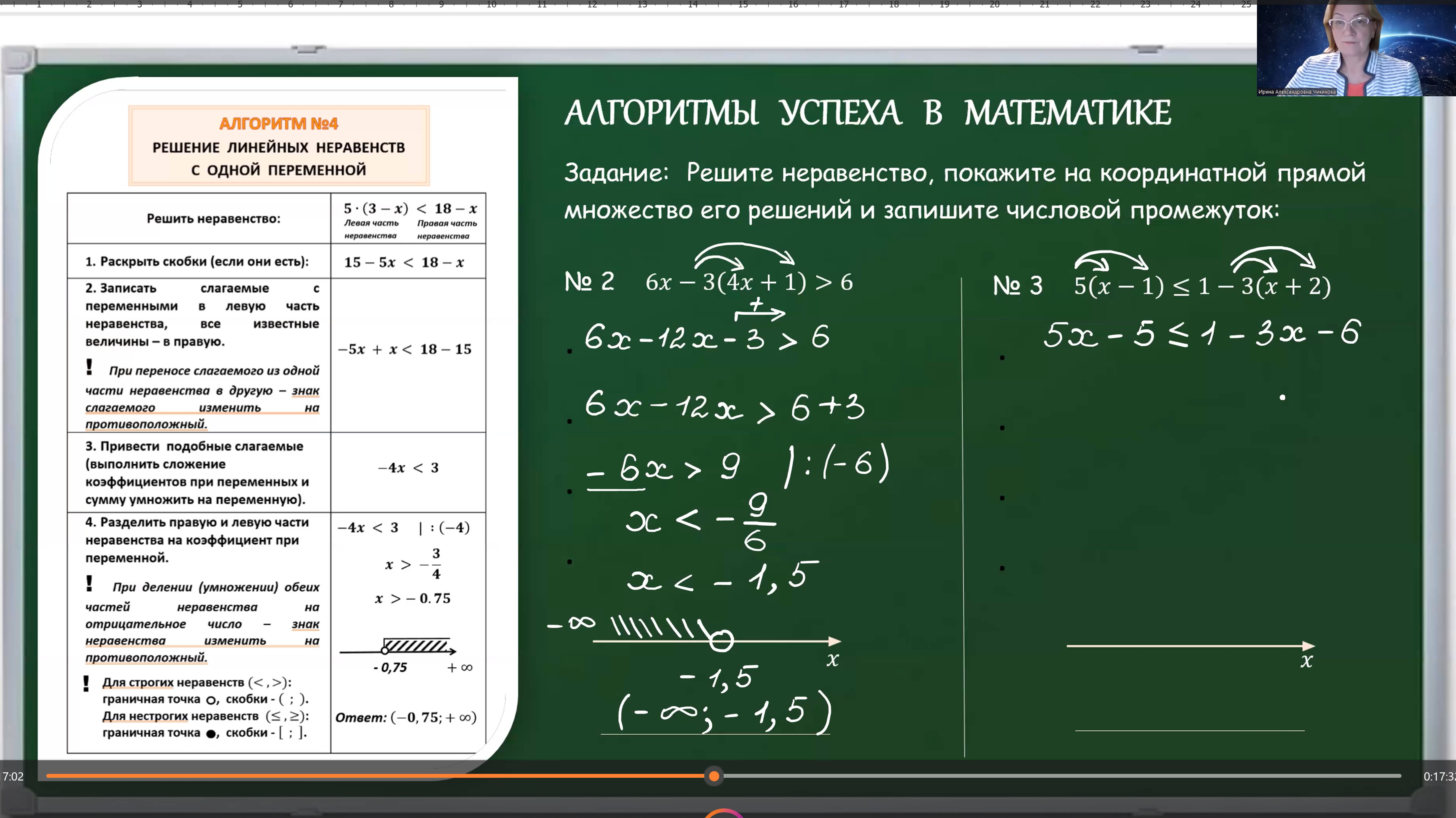 РЕШЕНИЕ ЛИНЕЙНЫХ НЕРАВЕНСТВ С ОДНОЙ ПЕРЕМЕННОЙ. ПРИМЕРЫ.