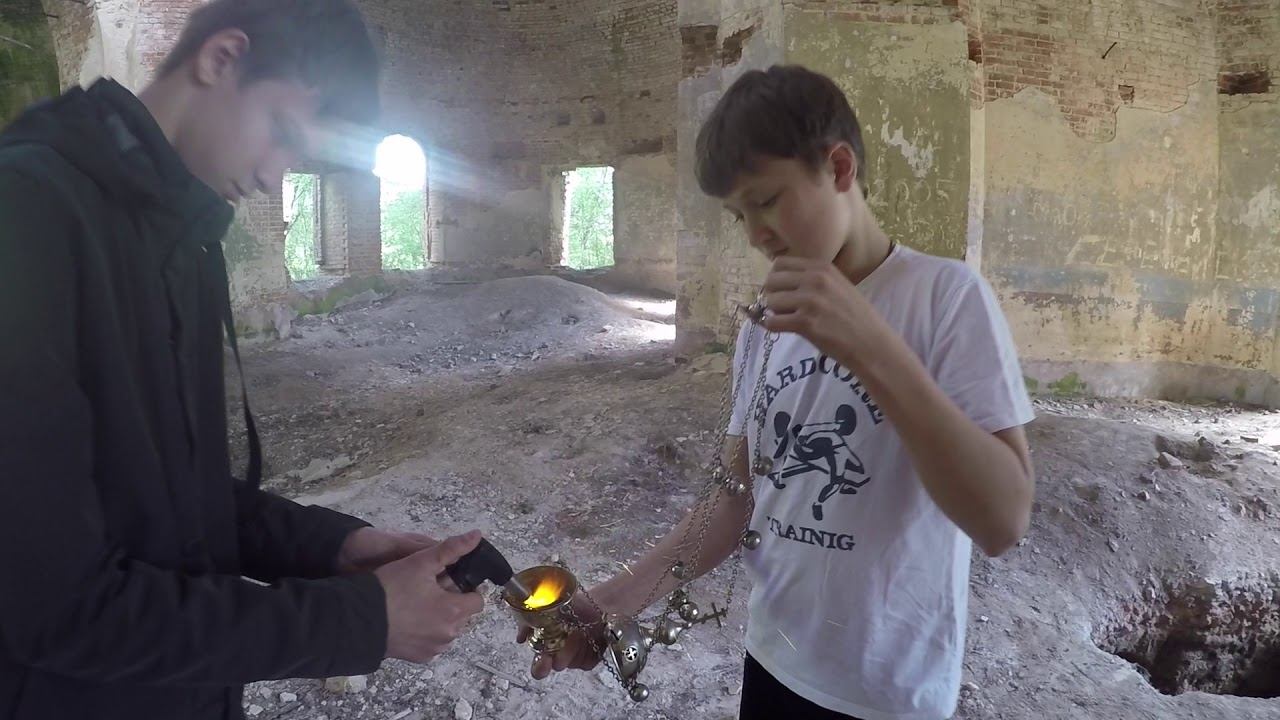 Поездка учащихся Православной гимназии г. Козельска к разрушенному храму.