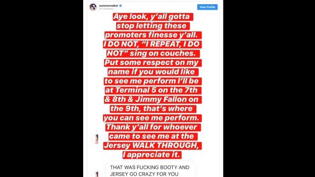Summer Walker GETS Boo'd AGAIN, blames PROMOTER