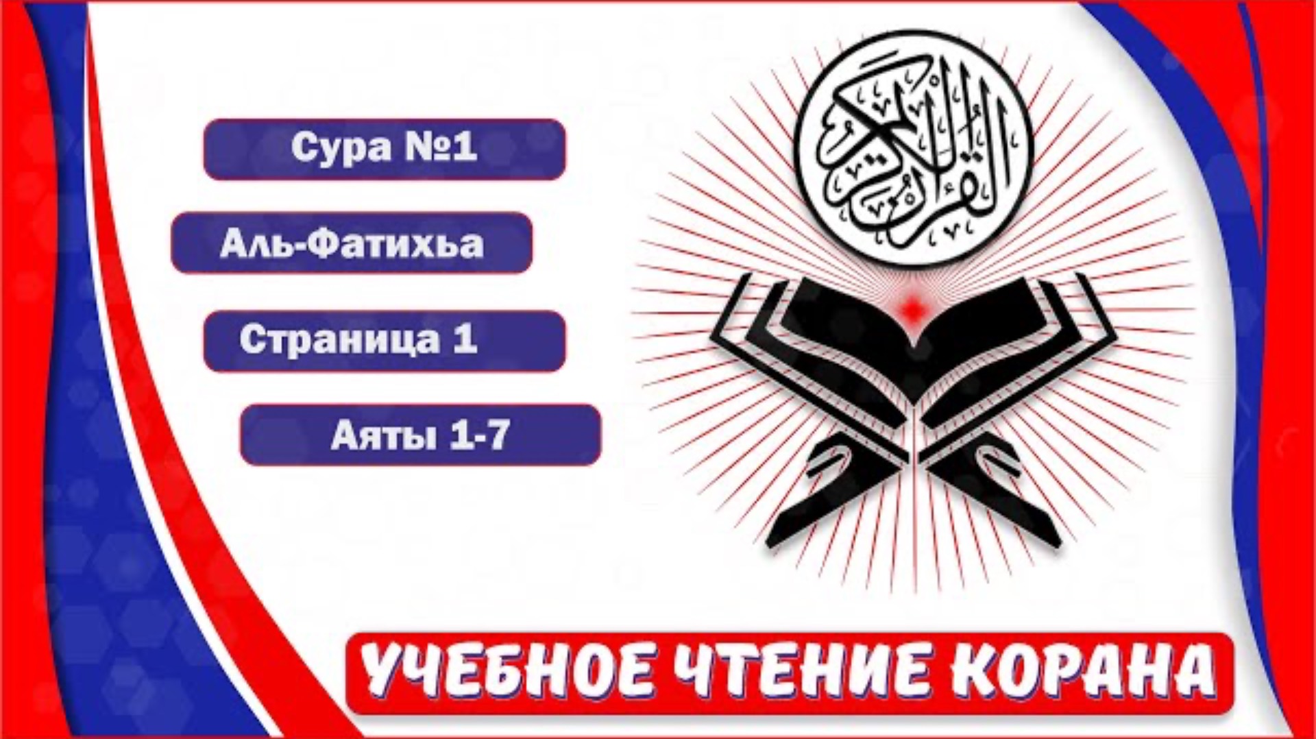 Аль-Фатиха - 1 Сура. | Учебное чтение Корана.