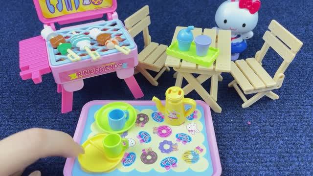 Развивающие игрушки. Игровой набор "розовый набор для барбекю Hello Kitty". Для малышей мультики.