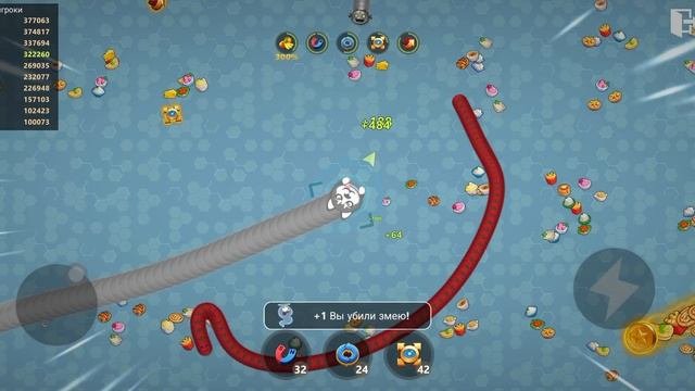 Играю в змейку, snake zone.