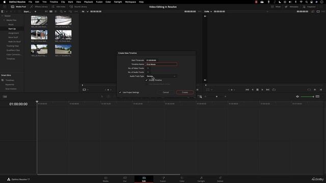57 - How to Create a New Timeline in DaVinci Resolve