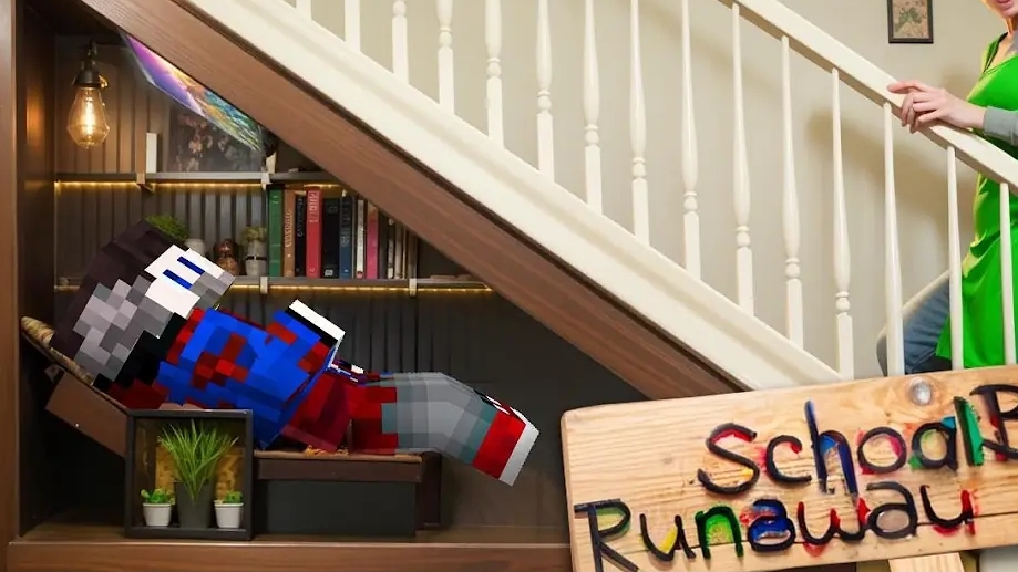 😱ПОСТРОИЛ СЕКРЕТНУЮ КОМНАТУ ПОД ЛЕСТНИЦЕЙ ОТ ЗЛЫХ РОДИТЕЛЕЙ в SCHOOLBOY RUNAWAY в Майнкрафт..