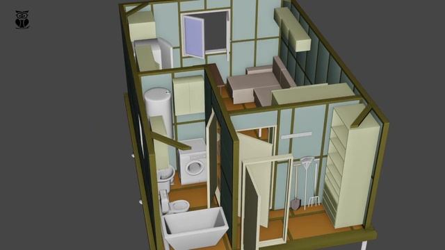 Дом для временного проживания 6 x 4.15 м. (М=1_1)