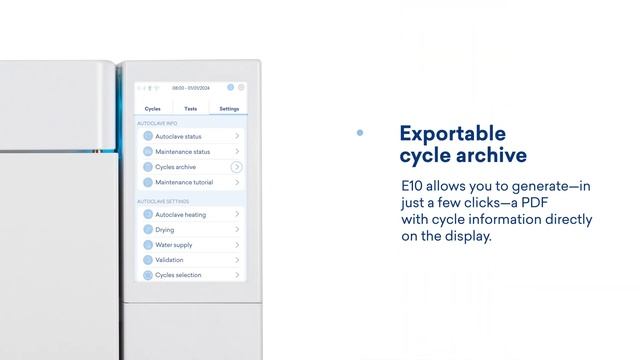 Autoclave E10 interface EN