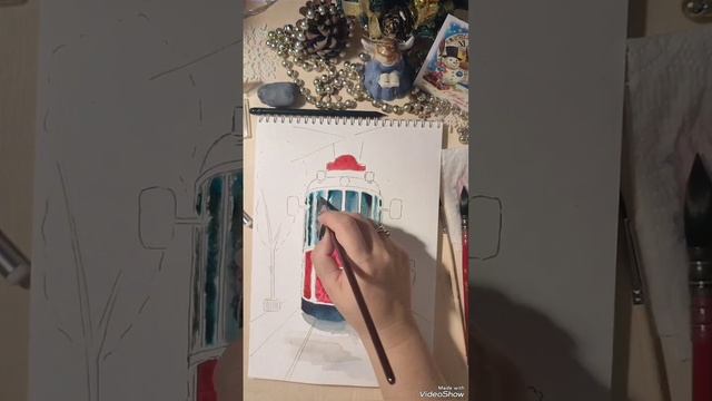 Городской скетч. Трамвай.