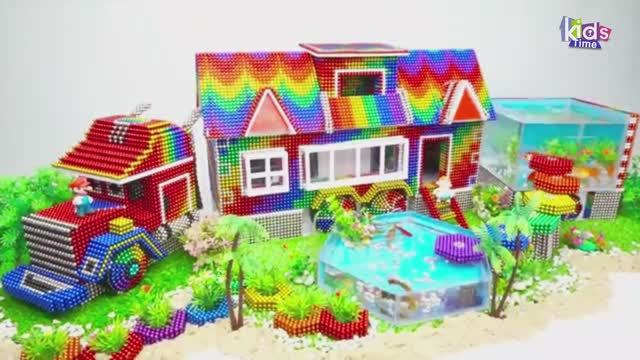 Магнитные шарики - Постройте Дом на колесах С Бассейном для Черепахи  - Magnet Balls