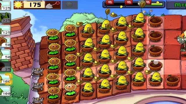 Plants vs Zombies 
Растения против Зомби 
Крыша, сложно
