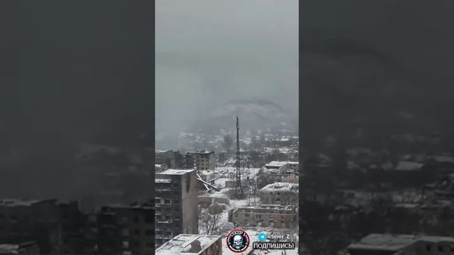 Обстановка в Дзержинске (Торецке) с высоты птичьего полета.