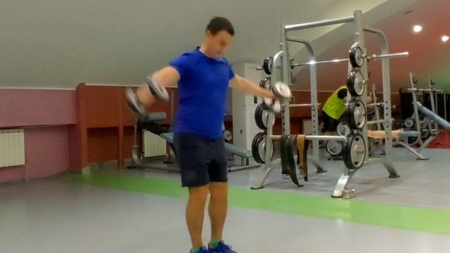 Махи гантель назад( с выпрямлением)