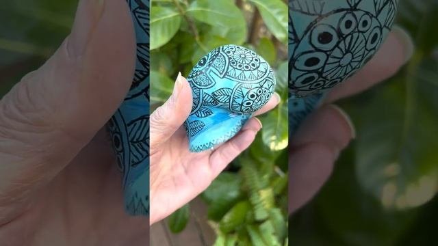 #146 Hand Painted Apple Snail Shell - Turtles
