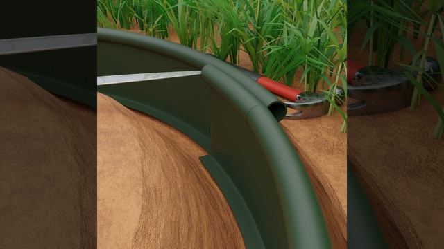 Монтаж Бордюра КАНТРИ (зеленый)