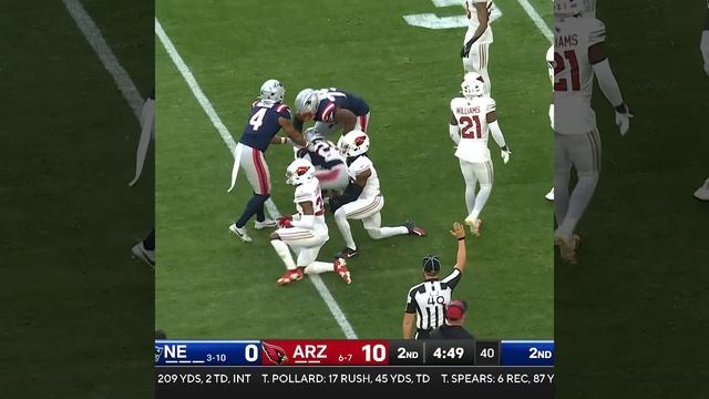 Marcus Jones catches for a 18-yard Gain vs. Arizona Cardinals