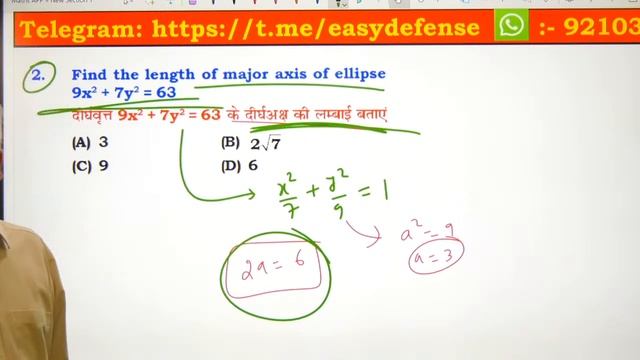 Ellipse Part 1 for NDA, Airforce by Vikas Tiwari Sir