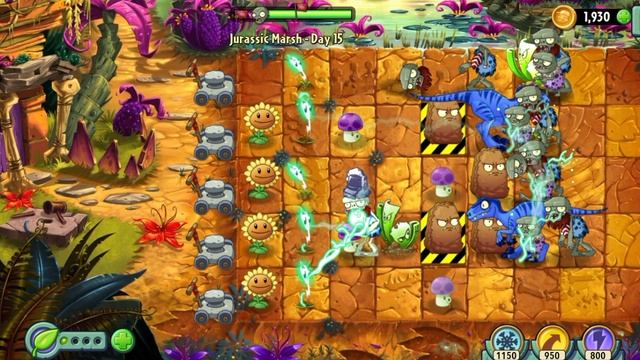 PVZ 2  прохождение 15 уровня локации болото Южного периода