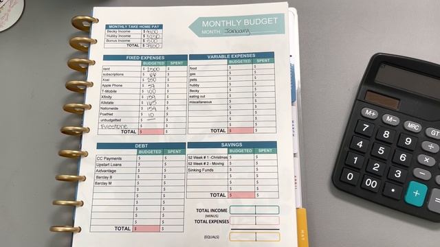 January 2023: Monthly Budget