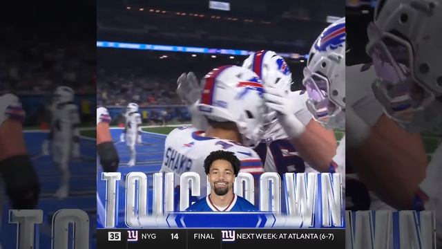 Khalil Shakir catches for a 3-yard Touchdown vs. Detroit Lions