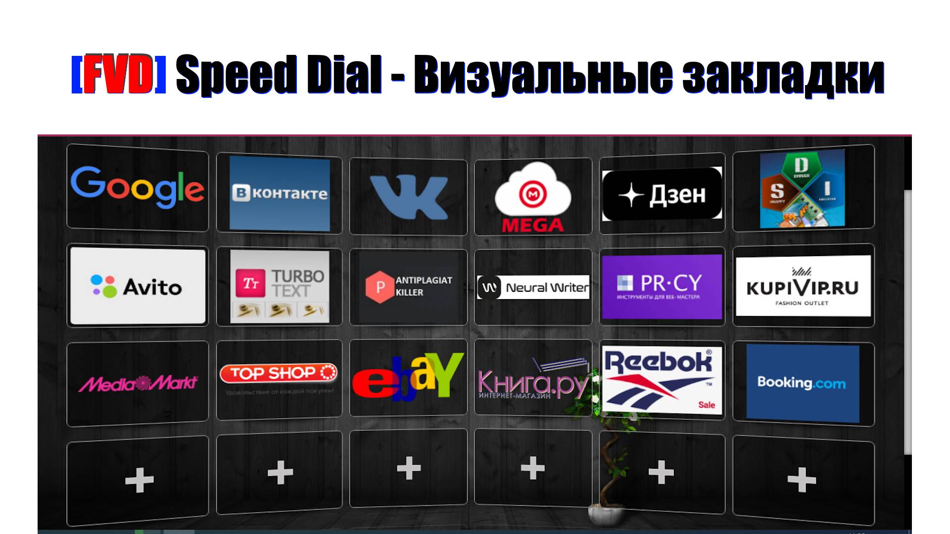 Как создать визуальные закладки в браузере с использованием расширения [FVD] Speed Dial.
