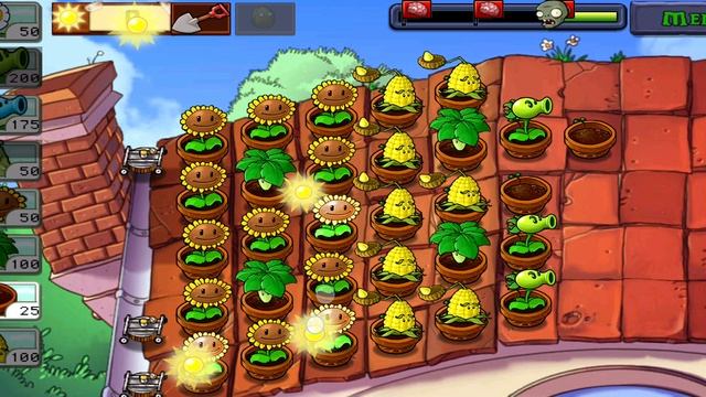 Plants vs Zombies 
Растения против Зомби 
Крыша, сложно