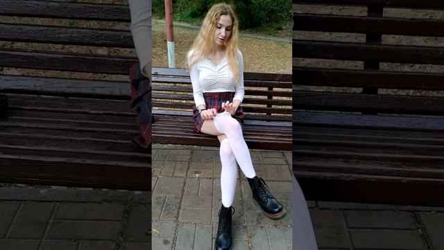 #legs #girl #skirt #blonde #highknees #boots #nylon