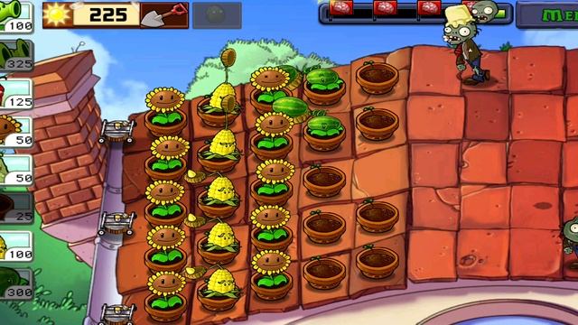 Plants vs Zombies 
Растения против Зомби 
Крыша, сложно