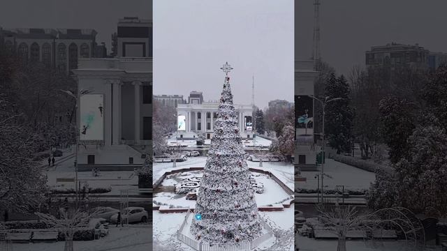 В Душанбе выпал снег
