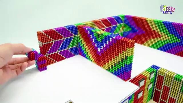 Магнитные шарики - Постройте Современный Особняк С Фонтаном И  Бассейном Для Домашних Животных Из Ма