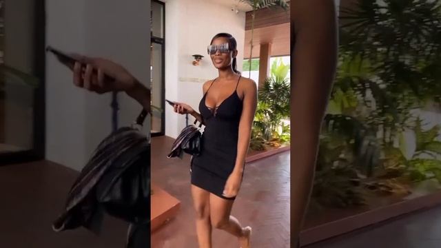 A colored woman's sexual walk #shorts #highheel #dress #woman #black #perfectbody #public #elegant
