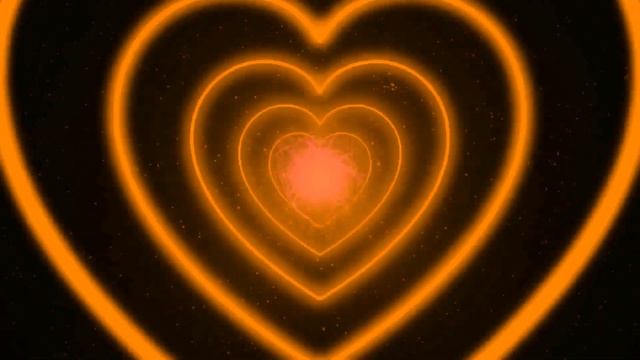 Heart Background🧡Orange Heart Tunnel | Neon Light Heart Background