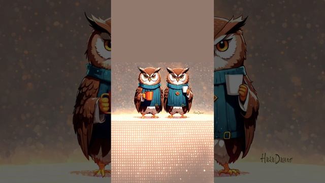 Отважные совы: Хранители ночи с чашкой кофе