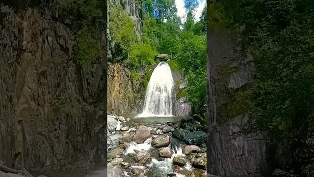 Korbu Waterfall. Altai. Summer