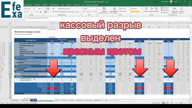 Платёжный календарь в Excel