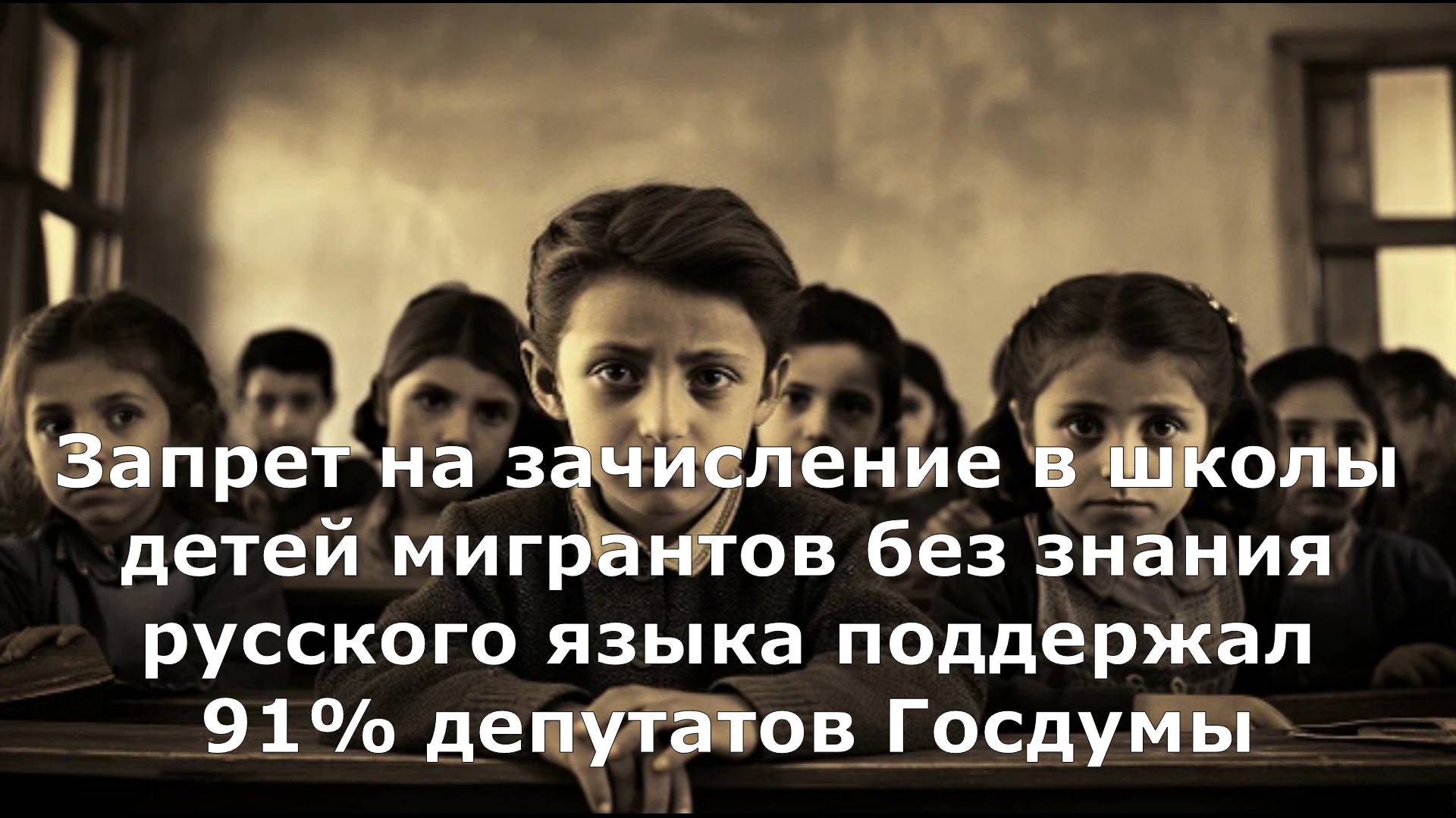 Запрет на зачисление в школы детей мигрантов без знания русского языка поддержал 91% депутатов Госду