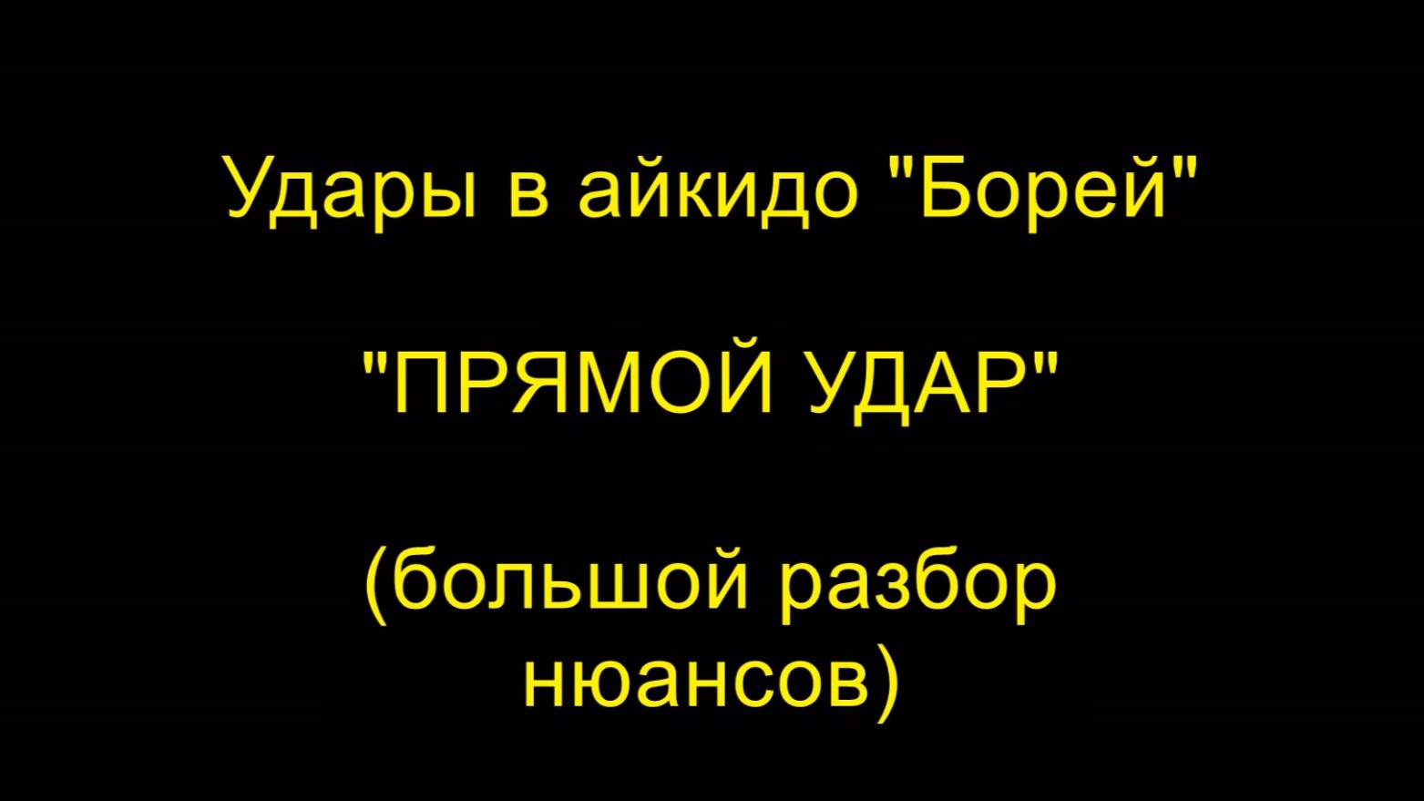 ПРЯМОЙ УДАР (большой разбор нюансов), удары в айкидо "Борей"