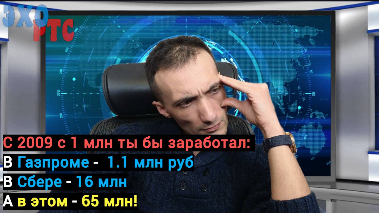 Сколько можно было заработать с 2009 года на Газпроме, Сбере и...? Эхо РТС 17.12.2024