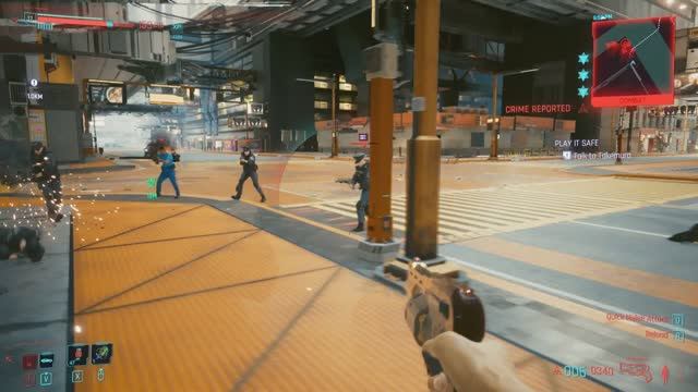 Cyberpunk 2077. Against the police. shootout with police.