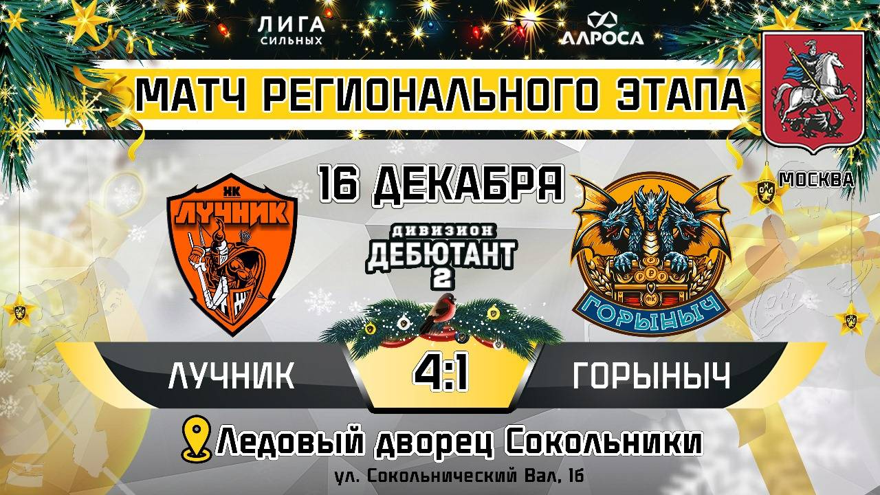 ОБЗОР / ЛУЧНИК - ГОРЫНЫЧ / 16.12.24 / ОХЛ МОСКВА / ДИВИЗИОН ДЕБЮТАНТ 2