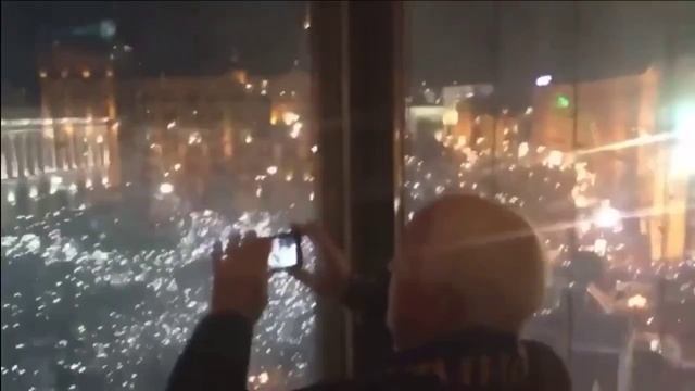 February 2014, Maidan Square, John McCain filming the protests