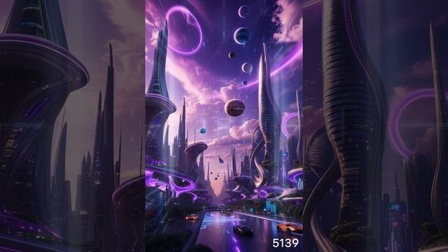 Futuristic Purple Cities. 5139 shorts
