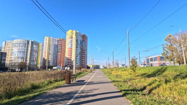 Велодорожка. Кохма. ул. Ивановская. Левая сторона. часть 1