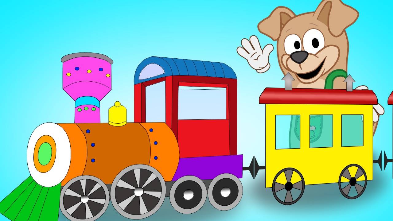 Мультик. Учим цвета. Бублик стал машинистом. Разноцветный паровозик. Сartoon for kids